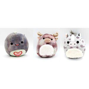 Lot of 3 Squishmallow Grady Stallion Horse, Greggor Moose & Xander Dinosaur 5"